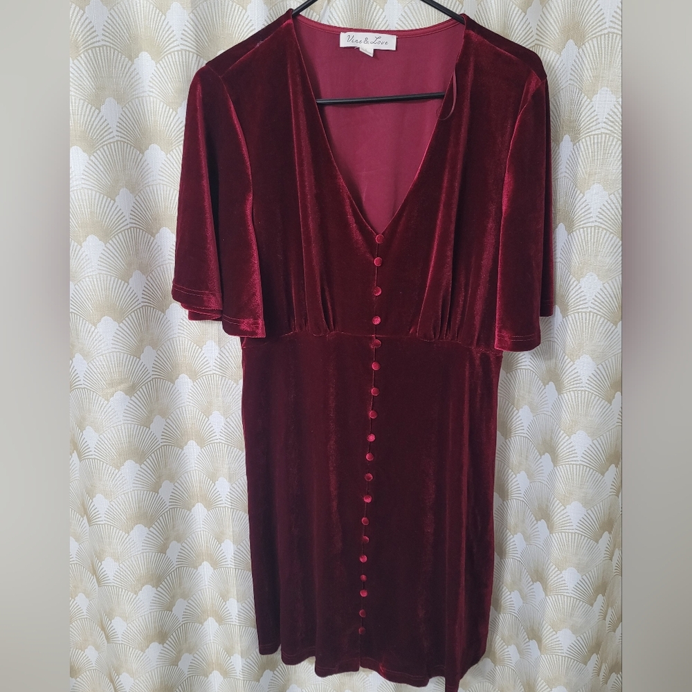 Vine & Love Velvet Wine Dress